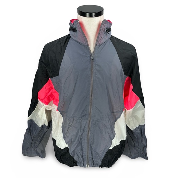 Nike Other - Vintage Nike Colorblock Windbreaker Jacket Men's Size L Black Gray Pink White